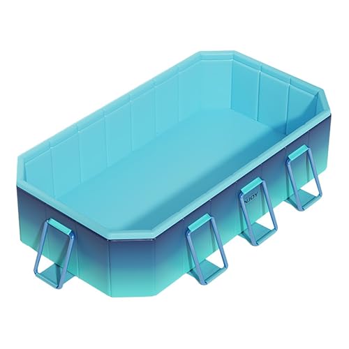 Piscina plegable para exteriores con tobogán, construcción resistente y parches incluidos para diversión en el patio trasero