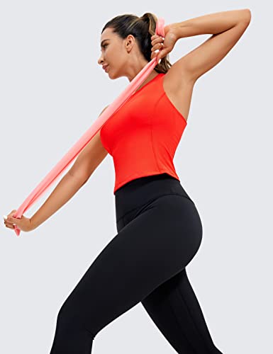 Crz Yoga Womens Ulti-Dry High Neck Workout Tank Tops - Racerback Padded Yoga Athletic Slim Fit Camisole With Built In Bra Dark Red Xx-Small #TOP2