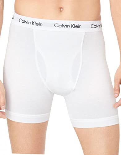 Calvin Klein Men's Underwear Cotton Stretch 3 Pack Boxer Brief, White, Small