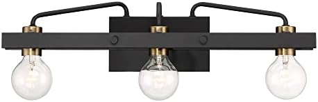 DESIGNERS FOUNTAIN Ravella 3-Light Bathroom Vanity Light Fixture, Black, 94203-BK