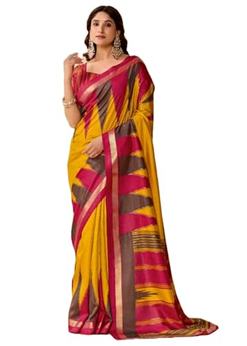 Sari en soie douce 14916 imprimé tenue indienne chic et traditionnelle femme