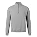 Mens Fashion Sweatshirts Quarter Zip Stand Collar Pullover Tops Fall Winter Long Sleeve Casual Plain Golf Sweater (Grey,4X-Large)