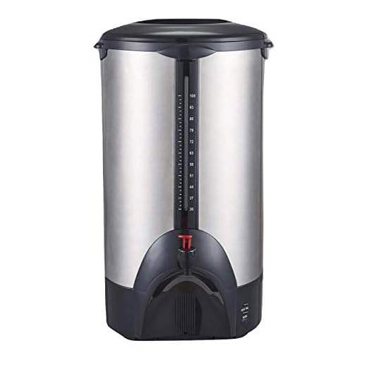 Dominion 100 Cup Coffee Urn and Hot Beverage Dispenser, DK100V2, Double Insulated Stainless Steel, Quick Brewing, Automatic Temperature Control, Power Indicator Light, Easy Prep & Easy