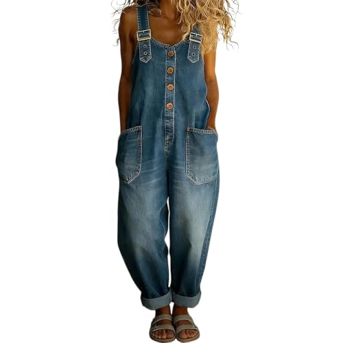 Monos vaqueros de mujer con pernera ancha y estilo casual para renovar tu armario esta temporada