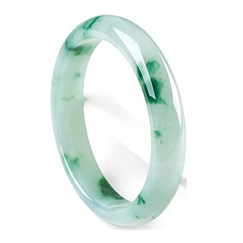 Bracelet en jade vert naturel d'exception type glace à fleurs flottantes