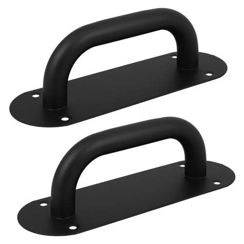 EXQUIMEUBLE 2個 黒色 不錆鋼製 プッシュプル取っ手 耐久性ある 消防ドア用 引き戸ハンドル 人間工学設計で 快適なグリップ 室内ドアにな