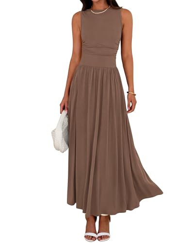 Comfortable Maxi Dresses Flowy Sleeveless Vacation 16 comfortable maxi dresses - khaki