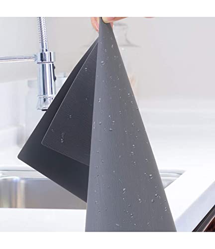 Soft Silicone Table Mat Multi Color Non-Slip Heat Resistant Nonstick Pastry Mat For Kitchen Dining Countertop Protector Newmcury Set Of 2 (Gray) #TOP1