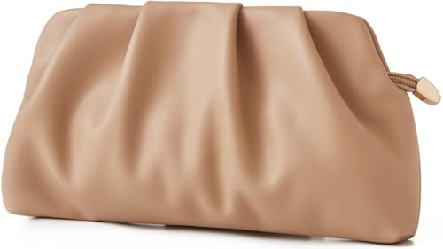 Image of Women's Clutch Purse,Evening Bag for Women Ruched Clutch Purse Detachable Metal Chain Crossbody Bag