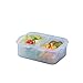 LocknLock Easy Essentials On The Go Meal Prep Lunch Box, Airtight Containers with Lid, BPA Free, Rectangle-Snack (2 Section) -12 oz, Clear