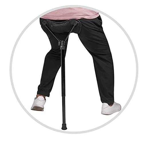 Tabouret télescopique réglable et pliant noir pour randonnée - 6