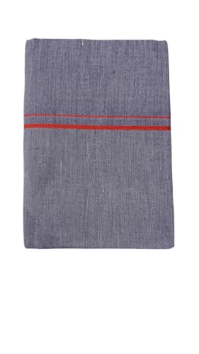 Image of Pure Cotton Dhoti for Men (1.28 x 1.87 m) | Solid Panchalu with Varied Small Color Border | Kerala Cotton Veshti, Khadi Dhoti | Lightweight Pooja & Temple Wear