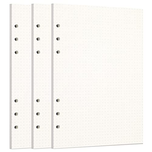 Image of Zelten Loose Leaf Punched Paper Refills Paper for 6 Hole Binder Personal Organizer Diary Notebook Refillable Planner (Dotted,A5 /6 Hole)