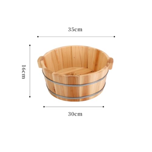 Bañera de spa para pies de madera 35x30x16 cm miniatura 2