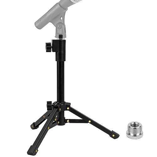Geekria for Creators Support de microphone télescopique pour trépied de table, support de micro de bureau avec pieds antidérapants pliables, compatible avec...