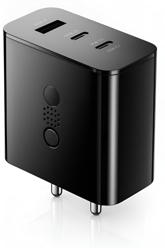Image of CMF by Nothing 65W 3 Port C-Type Charging Adapter for CMF Phone 1, Phone 2 Pro, Nothing 3, 3a, 3a Pro, 2a Plus, 2a, S25 /S24(Edge /Ultra), Z Fold 7,Flip 7 /Tab /Laptop| 65 w Multi Device Charger, Black