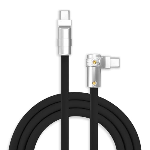 chubbycable 240W Charging Cable 90° USB C to C Cable, Black, 19.6FT