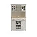 Homestyles Buffet of Buffets Off-White Server with Hutch and Natural Wood Top
