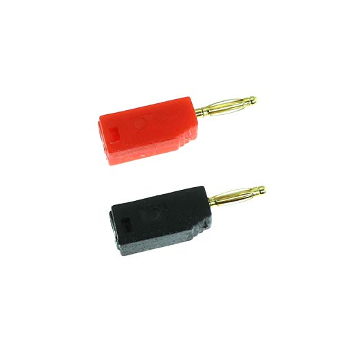 10 conectores banana mini apilables 2mm rojo y negro miniatura 4