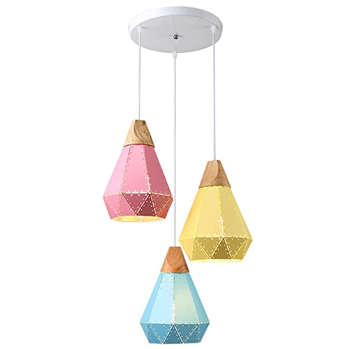 Lampe suspendue 3 lumières macaron pour éclairage chaleureux de salle à manger