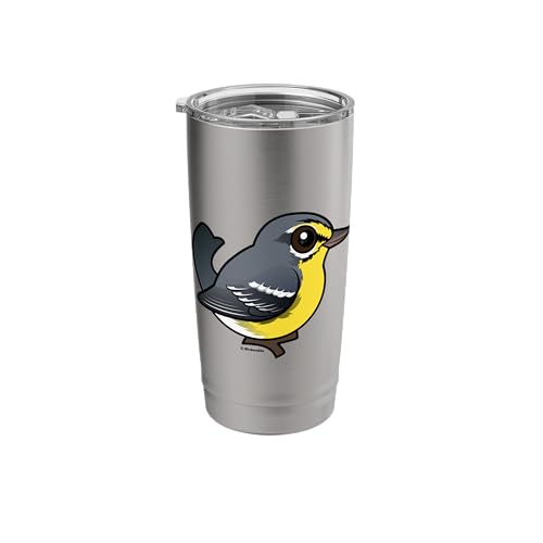 Cute Cartoon Adelaide's Warbler Puerto Rican Endemic Bird Stainless Steel Insulated Tumbler
