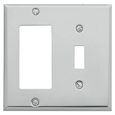 Baldwin Estate 4743.260.CD - Placa de pared con borde biselado cuadrado GFCI (cromo pulido) Cover