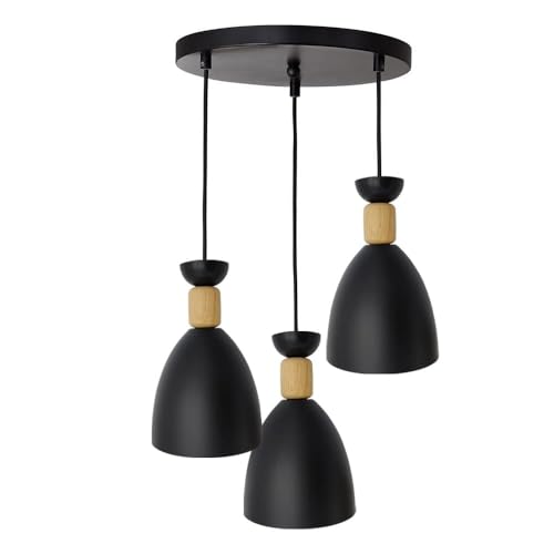 Image of DarkVision Black Hanging Lights for Living Room /Pendant Lights for Ceiling /Hanging Lamps for Home Decoration /Decorative Hanging Lights,Metal (Without Bulb) (HL Black Tripple)