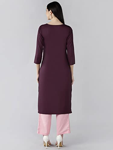 Image of Vaamsi Women's Crepe a-line Kurta (VPK1651E XS Maroon)