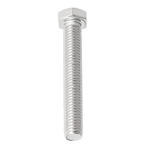 Image of 10 Pcs, SUS304 M8 x 60mm Hex Head Bolts Screws, Strength Grade A2-70 (Grade 5.8), Fully Threaded Plain Finish