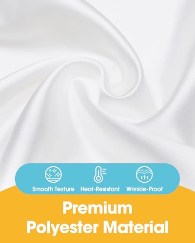 Image of Niuara White Polyester Table Cloth, 6 Pack, 60 x 84 in