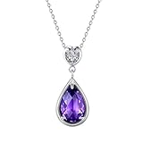 Design: wunderschöne Halskette hat einen Amethyst Anhänger in Tropfenform