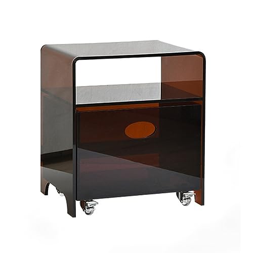 Table de chevet en U JATIBOSH avec étagère en acrylique transparent - 2