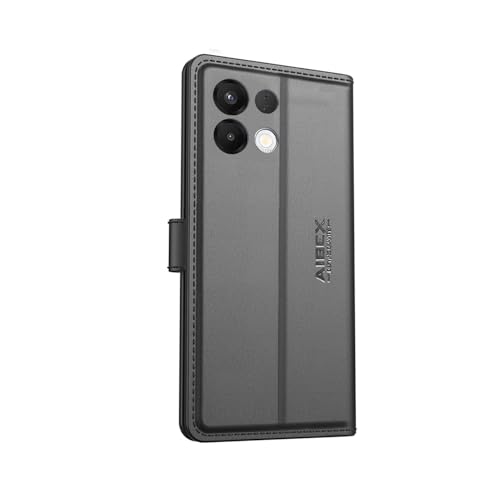 Image of AIBEX Compatible for Oppo K13 5G Flip Cover Leather Finish with Magnatic Closure | Inside TPU with Card Pockets | Wallet Stand | Complete Protection Flip Case -Black