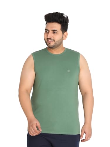 Image of CHKOKKO Men Cotton Regular Fit Tank Tops Sleeveless T-Shirt Gym Wear Vest Solid Stylish Round Neck Running Sando For Sports Workout Fitness & Casual Or Beach Wear