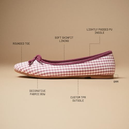Image of Theater Swans Casual Ballet Flats for Women | Stylish Slip-on Ballerina with Bow Detail | Lightweight Comfortable Footwear with Cushioned Insole