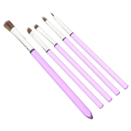 iplusmile Pinceles para Decorar Pasteles 5 Piezas Pinceles para Fondant y Pintura de Alimentos Kit Práctico para Postres y Repostería Color Púrpura Herramientas para Decorar Tartas