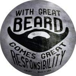 SMART BLONDE with Great Beard Novelty Metal Mini Circle Magnet CM-981