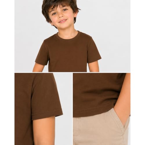 Image of Kids Round Neck Boys Tshirt | Short Sleeves | Natural Organic 100% Cotton Soft Comfortable Fabric | School Plain Color Original Branded Half Sleeve | T-Shirt for Boy Kid | Sleepwear Everyday Casual