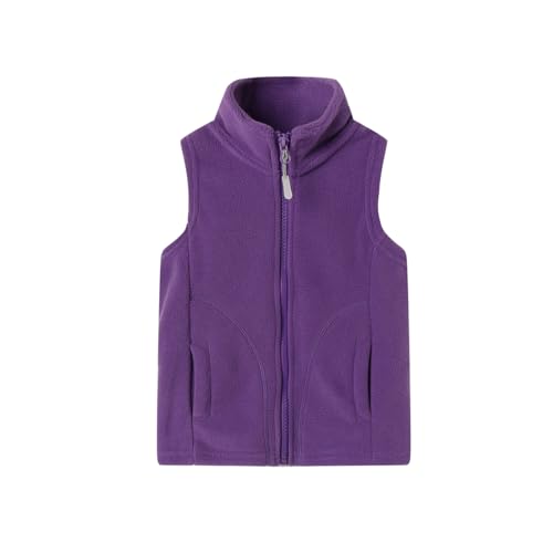 Image of Mud Kingdom Boys Girls Polar Fleece Vest Jacket Ligntweight Plain Vest Full Zipper Sleeveless