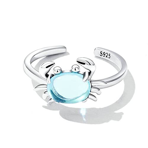 Bague crabe ajustable argent 925, le cadeau idéal pour femme avec pierre