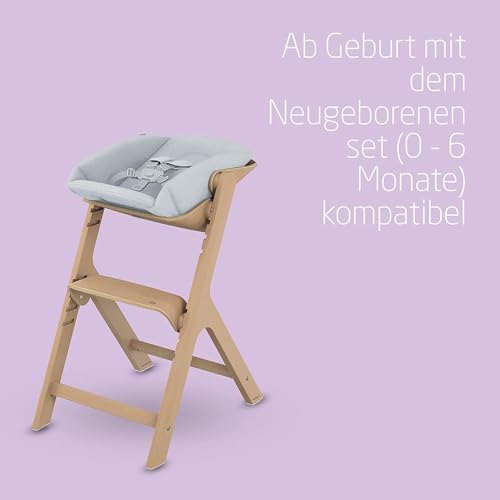 Maxi-Cosi Nesta, Hochstuhl aus Holz ab Baby, Nach Hinten Verstellbarer Hochstuhl, Wächst Mit Ihnen bis zu 99 Jahren, Natural Wood