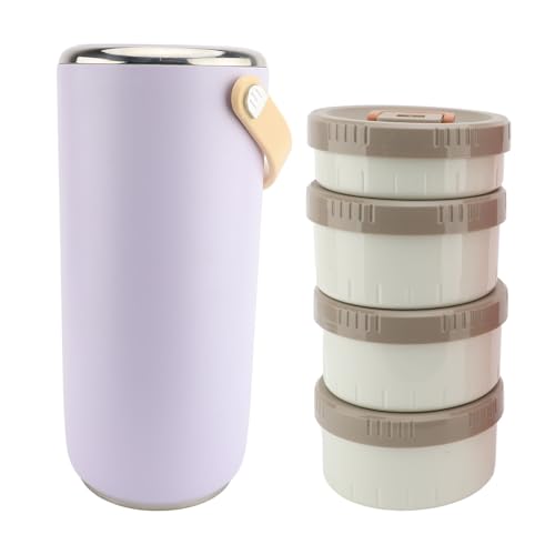 BAOFUYA Tarro de Comida con Aislamiento Al Vacío de Acero Inoxidable de 3,4 L, Fácil de Limpiar, Aislamiento de Larga Duración, Diseño a Prueba de Fugas, Recipiente de Comida Caliente de