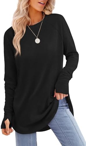 XIEERDUO Womens Tunic Tops to Wear with Leggings Long Sleeve Thum...