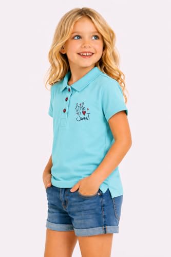 Image of DYCA by Bodycare Girls Polo Neck Half Sleeves T-Shirt, Cotton Printed Tshirt, Everyday Wear T Shirt (Print May Vary)