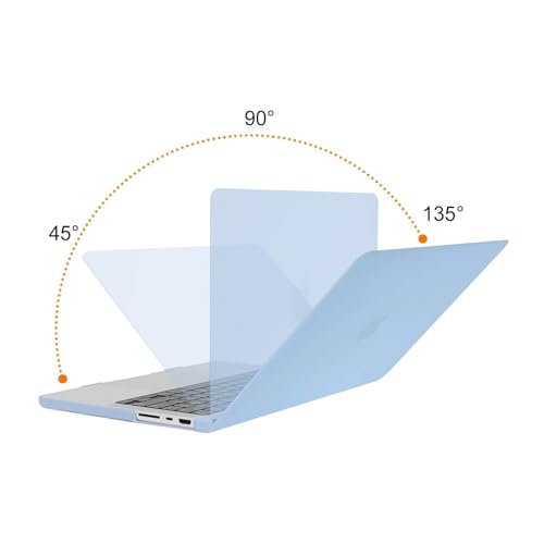 Image of MOSISO Compatible with MacBook Pro 14 inch Case 2025 2024 2023 2022 2021 M5 M4 M3 M2 M1 A3434 A3112 A3185 A3401 A2918 A2992 A2779 A2442, Hard Shell&Keyboard Cover&Screen Film&Pouch,Airy Blue
