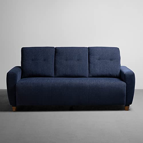 Image of Sleepyhead Yolo Designed by Duroflex - 3 Seater Sofa |Premium Fabric, Plush 3 Layer Cushioning |Modern Buttonless Tufted & Anti-Sag Comfort |Stylish & Durable |3 Years Warranty - Berry Blue