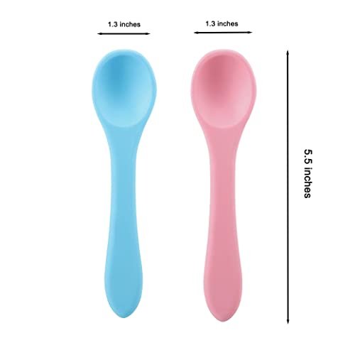 Pandaear 6 Pack Silicone Baby Spoon | First Stage Infant Soft Spoons For Kids Toddlers Children | Bpa Free Baby Self Feeding Utensils Training Spoons Great Gift Set For Baby Led Weaning Ages 3 Months #TOP1