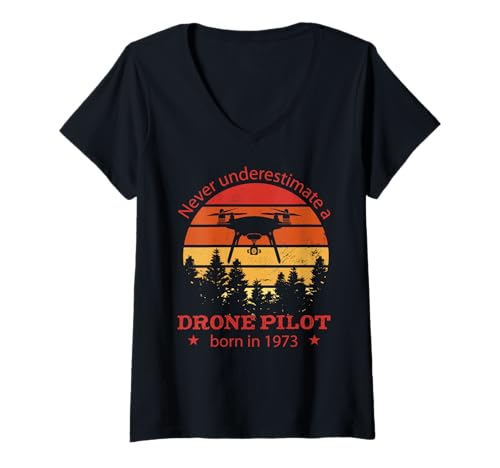 Divertente Droni-pilota e nato nel 1973 Vintage. Grande Droni con telecamera Quadrocopter Giochi droni accessori regalo di compleanno per Droni-pilota uomini, donne, adulti e bambini.