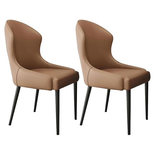 GddOGUK Juego de 2 sillas de Comedor de Mediados de Siglo, Juego de sillas de Comedor con Respaldo Alto, sillas de Comedor Acolchadas de Cuero con Patas de Metal, sillas de Cocina