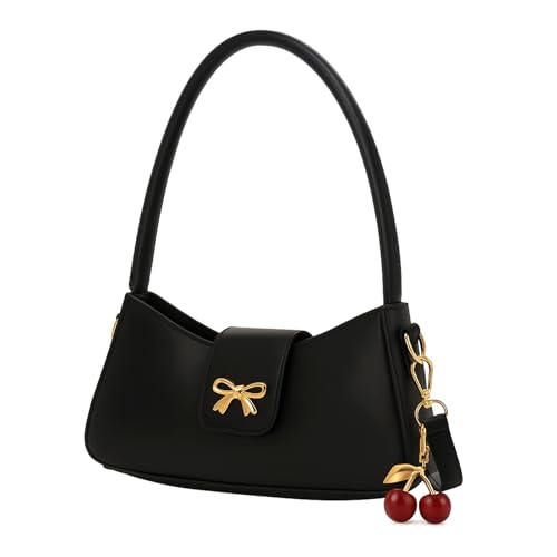 Bow Purse Cherry Crossbody Shoulder Bag Cute Cherry Charm Top Handle Bow Bag Trendy Bowknot Handbag Gift Women